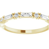  round diamond and baguette diamond wedding ring 2