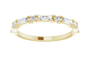  round diamond and baguette diamond wedding ring 2