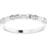  round diamond and baguette diamond wedding ring white gold 