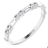  round diamond and baguette diamond wedding ring white gold  2